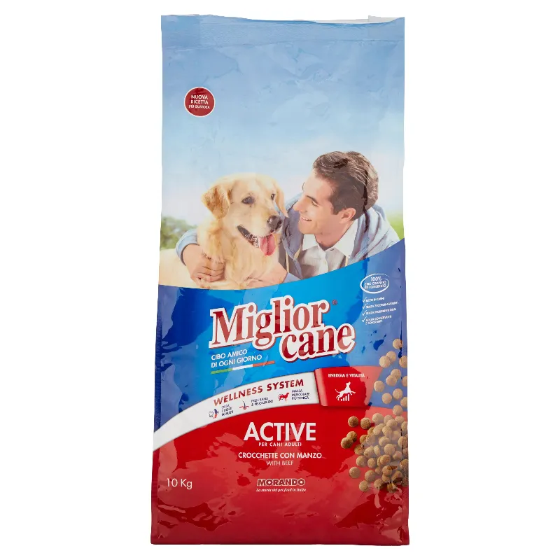 MIGLIOR CANE CROCCHETTE ACTIVE MANZO KG.10