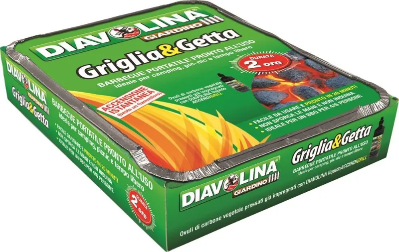 DIAVOLINA GRIGLIA FACILE BARBECUE+CARBONE