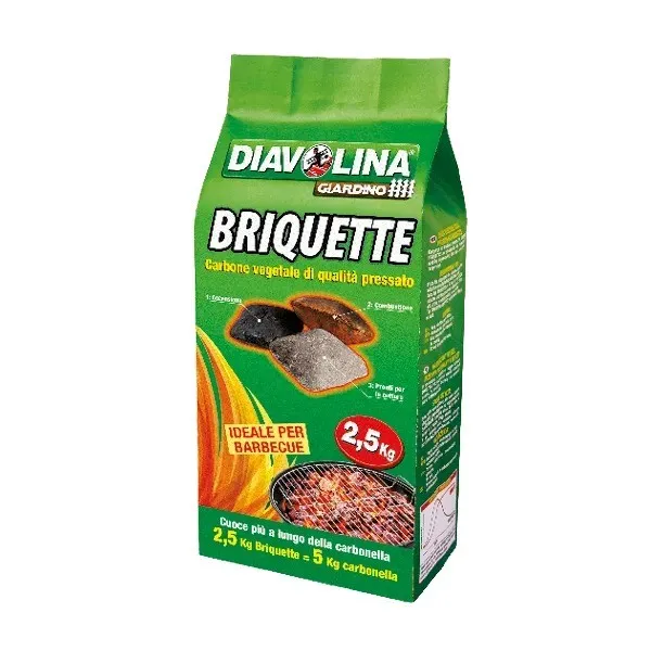 DIAVOLINA BRIQUETTE CARBONE VEGETALE KG.2,5