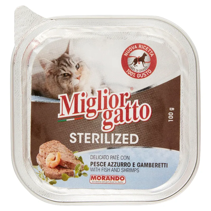 MIGLIOR GATTO STERILIZED PESCE AZZUR/GAMB. GR.100