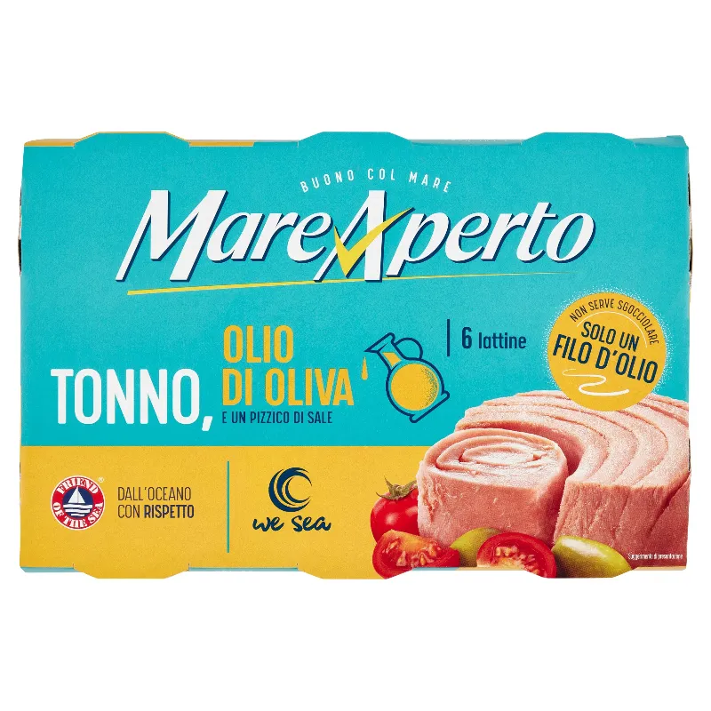 MARE APERTO TONNO ALL'OLIO DI OLIVA GR.60X6