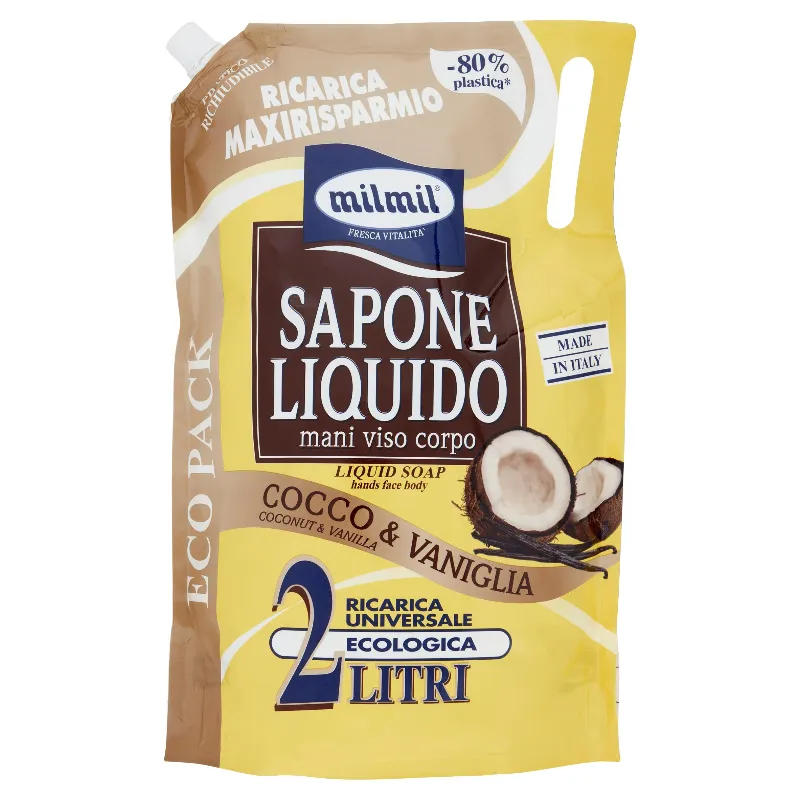 MIL MIL SAPONE RICARICA COCCO&VANIGLIA LT.2