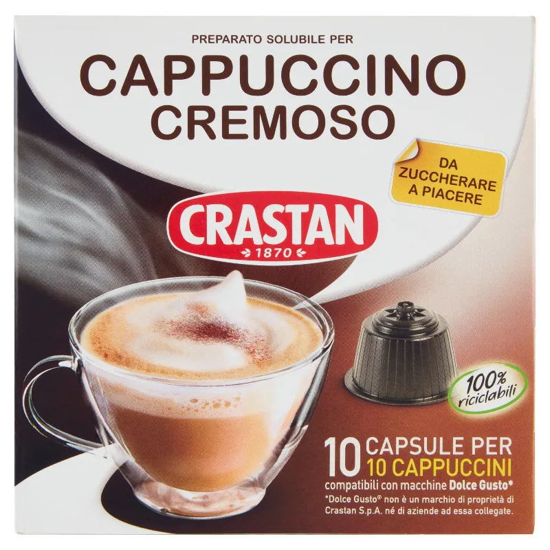CRASTAN CAPSULE NDG X10 CAPPUCCINO CREMOSO GR.140
