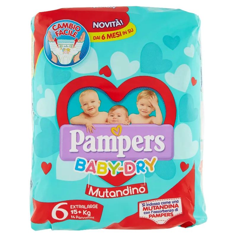 PAMPERS BABYDRY MUTAND N.6 XL +15KG X13