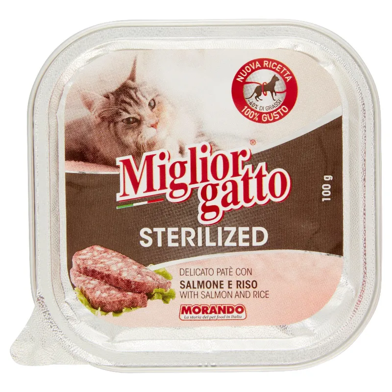 MIGLIOR GATTO STERILIZED VASCH.SALM/RISO GR.100