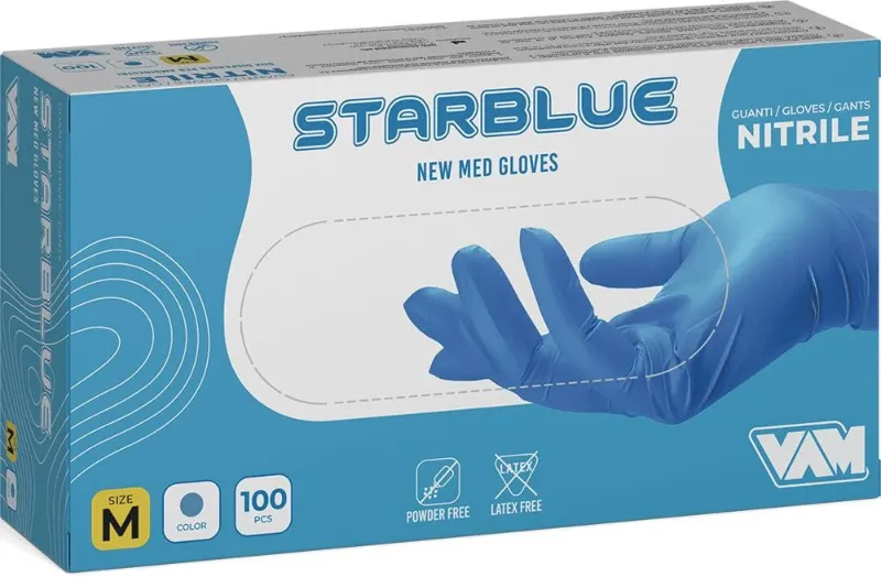 GUANTI NITRILE BLU STARBLUE X100 TG.M