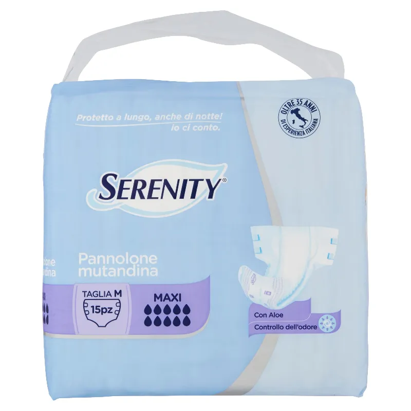 SERENITY PANNOLONE MUTAND.NOTTE TG.M MAXI X15
