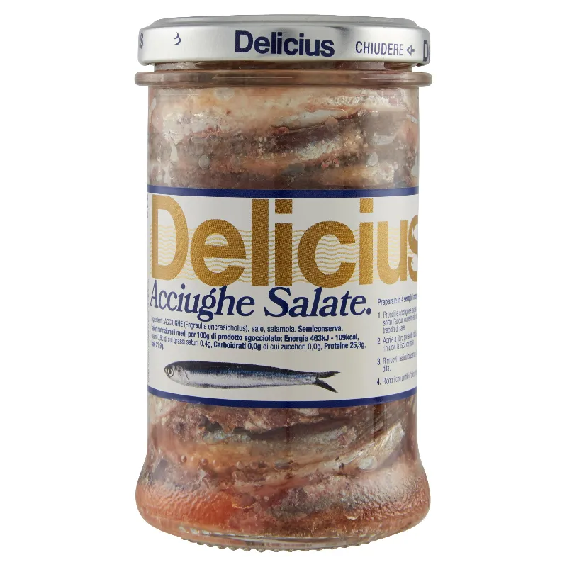 DELICIUS ACCIUGHE SALATE IN VETRO GR.310