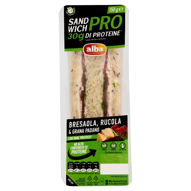 ALBA SANDWICH PRO BRESAOLA,RUCOLA E GRANA GR.150