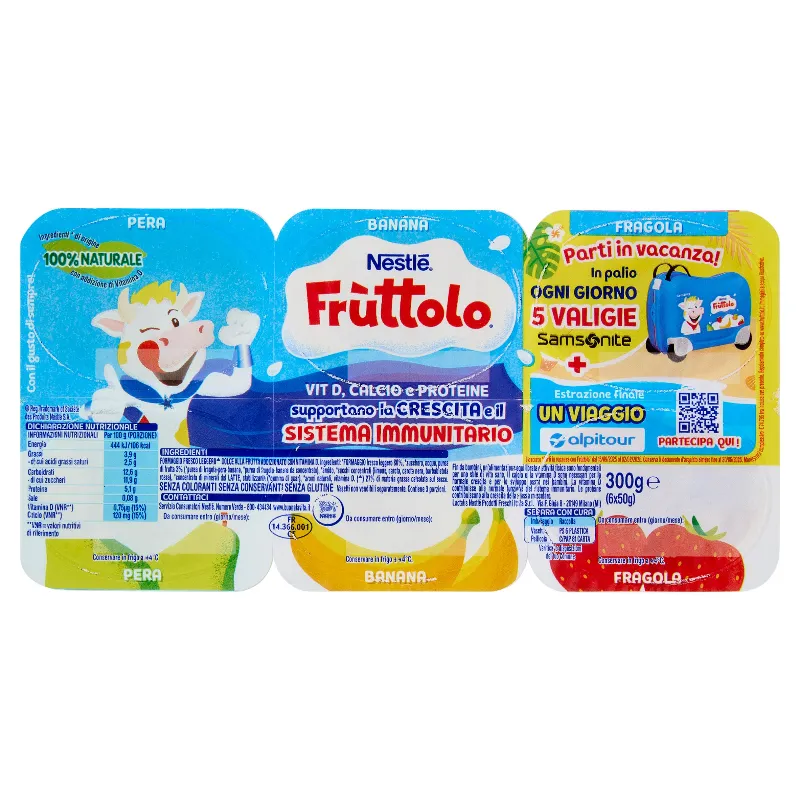 NESTLE' FRUTTOLO FRAGOLA/PERA/BANANA GR.300