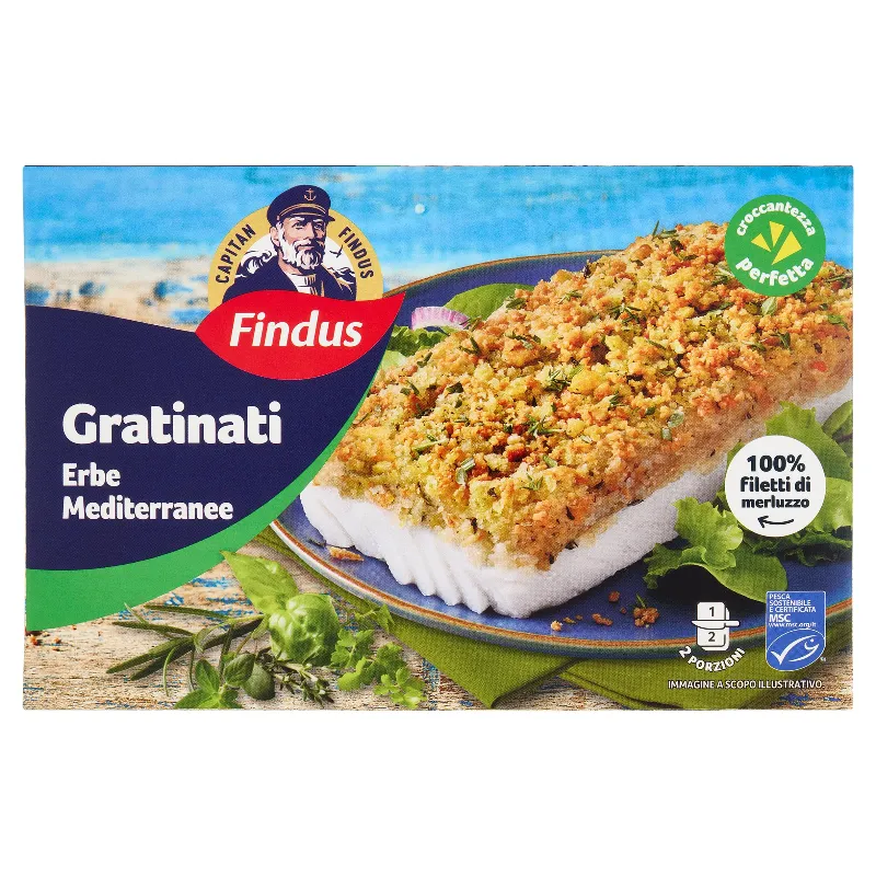 FINDUS FILETTI MERLUZZO GRAT. ERBE MED. GR.380
