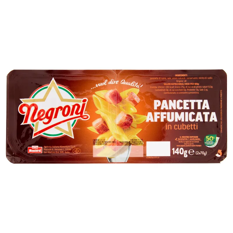 NEGRONI PANCETTA AFFUMICATA CUB. GR.140