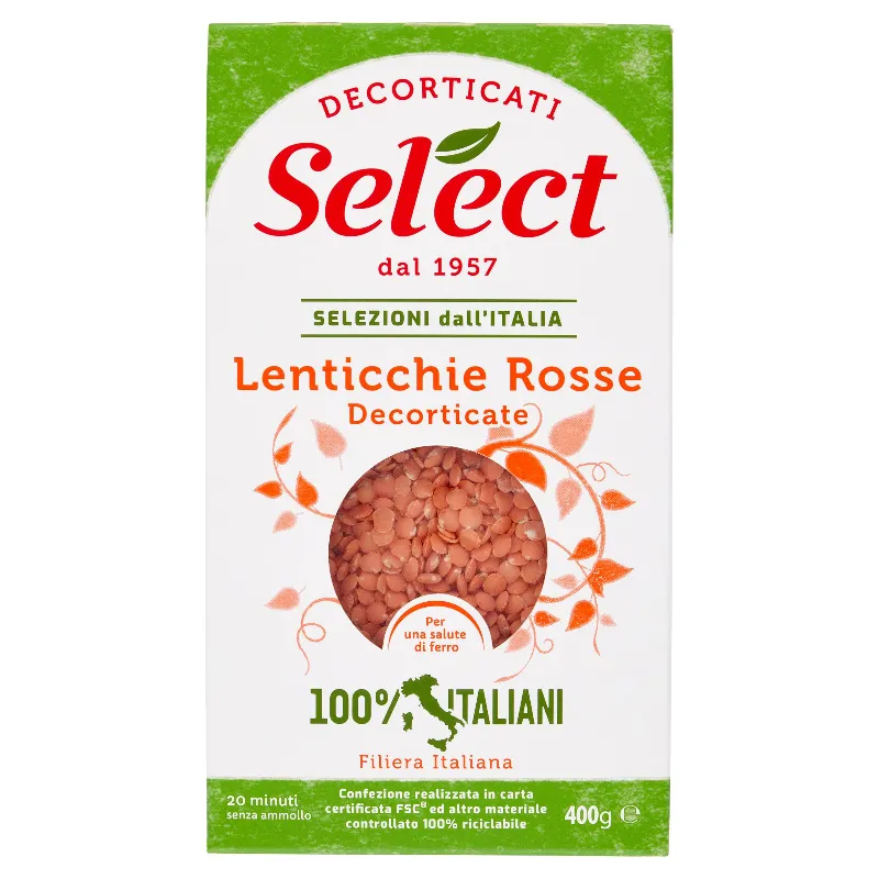 SELECT DECORTICATI LENTICCHIE ROSSE GR.400
