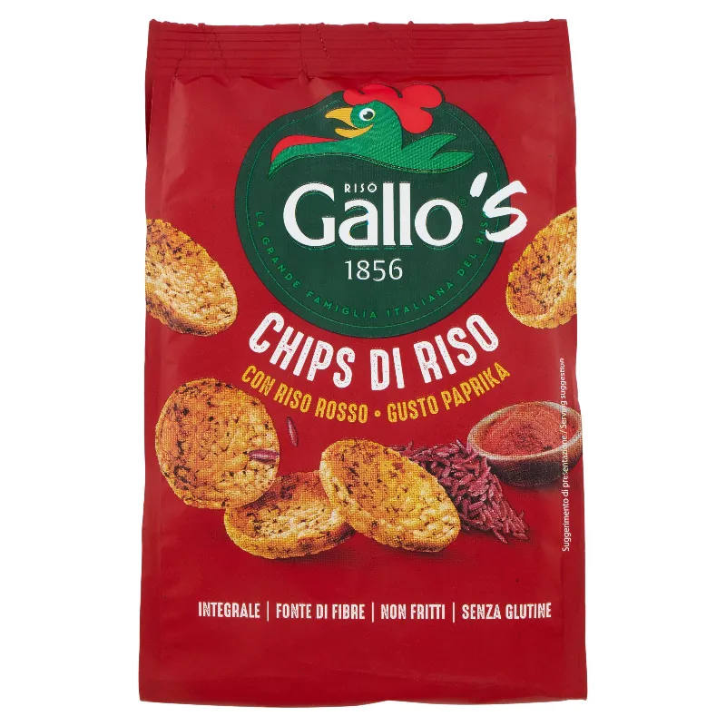 GALLO CHIPS DI RISO ROSSO GUSTO PAPRIKA GR.40