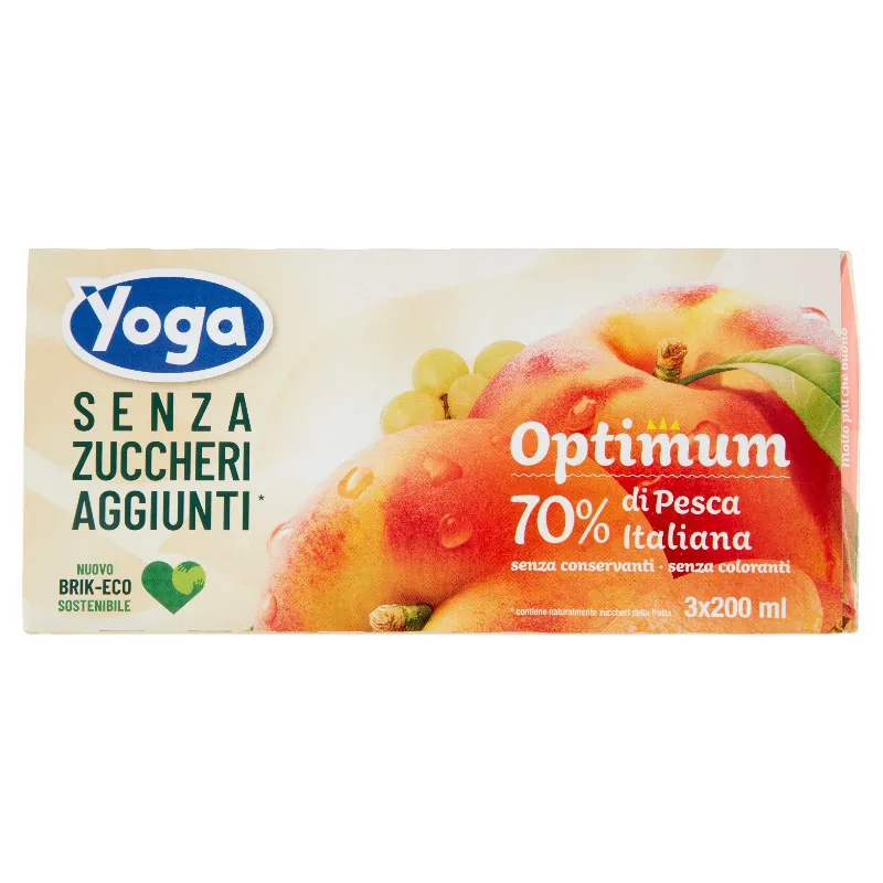 YOGA OPTIMUM SENZA ZUCCHERI PESCA ML.200X3