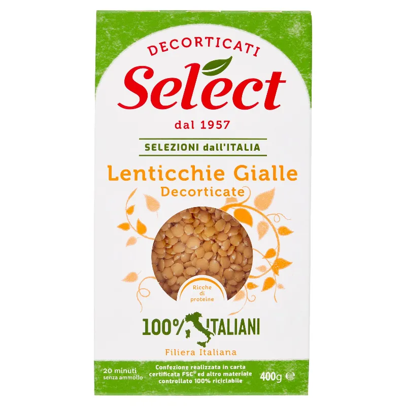 SELECT DECORTICATI LENTICCHIE GIALLE GR.400