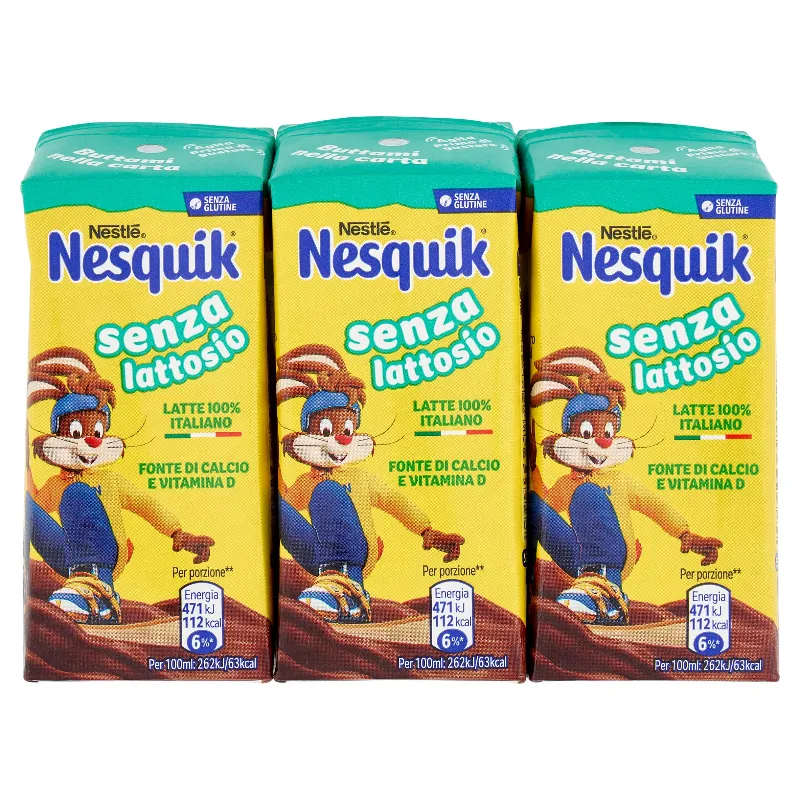 NESQUIK READY TO DRINK SENZA LATTOSIO ML.180X3