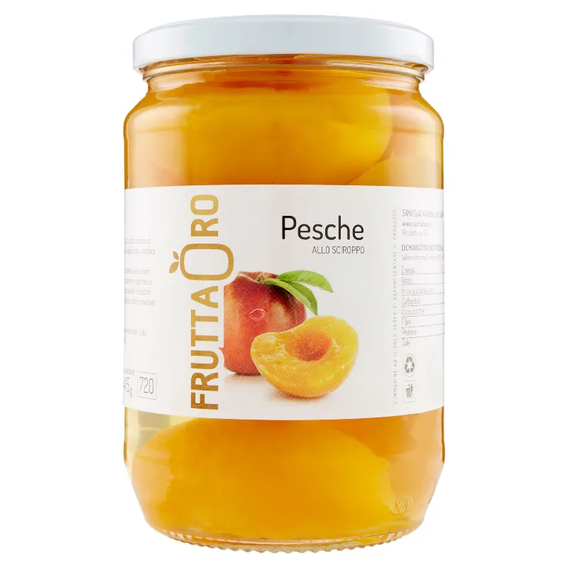 FRUTTA ORO PESCHE IN VASO ALLO SCIROPPO GR.680