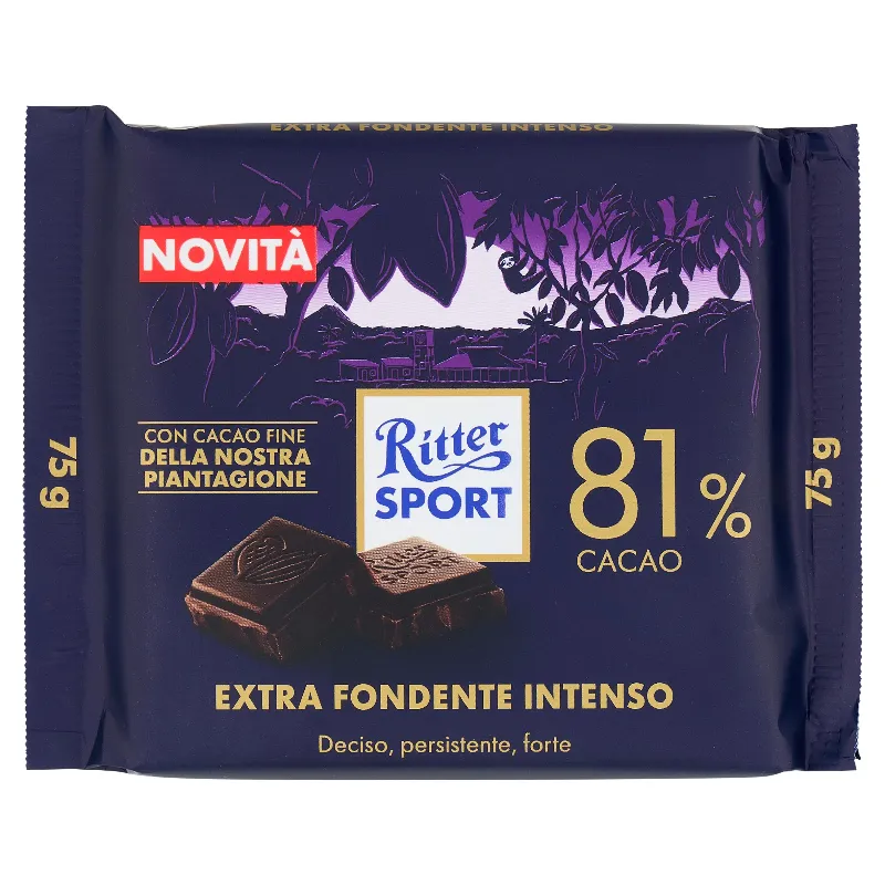 RITTER SPORT CACAO 81% E/FONDENTE INTENSO GR.75