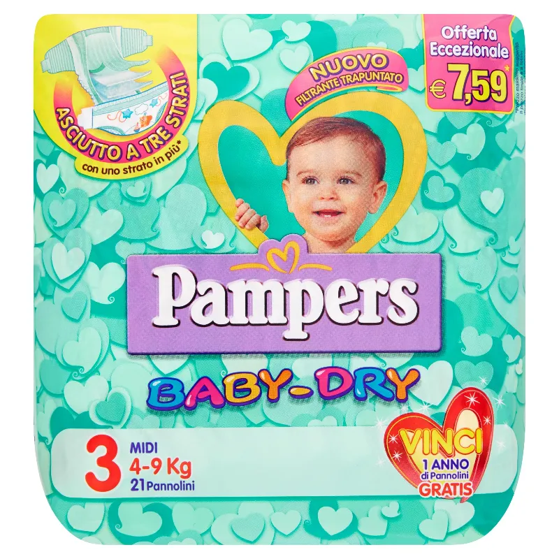PAMPERS BABYDRY N.3 MIDI 4-9 KG X20