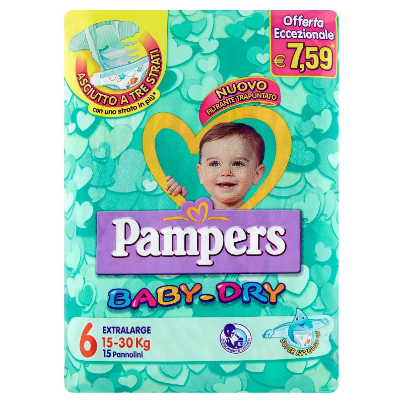 PAMPERS BABYDRY N.6 XL 15-30KG X13