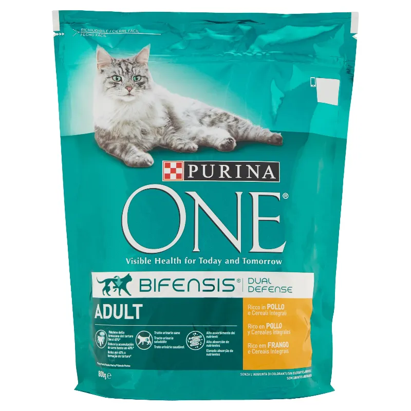 PURINA ONE GATTO CROC.ADULT POLLO/CEREALI GR.800