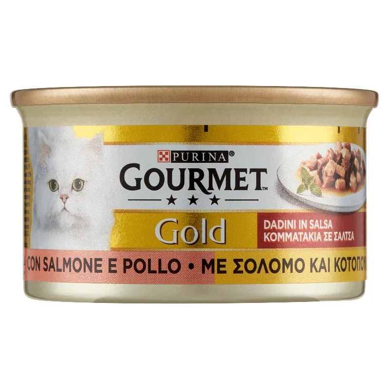 GOURMET GOLD GATTO DADINI SALMONE E POLLO GR.85