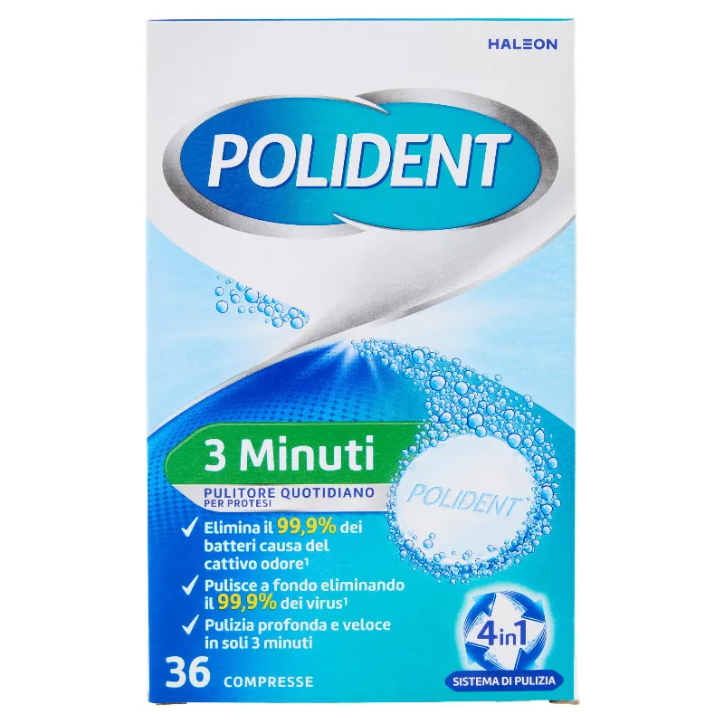 POLIDENT COMPRESSE 3 MINUTI X36
