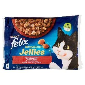FELIX SENSATIONS JELLIES MANZO/POLLO GR.85 X4