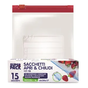 SUPER PACK SACCHET.APRI&CHIUDI C/ZIP X15 LT.1