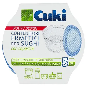 CUKI CONTENITORI ERMETICI PLAST.ML200 C/COP.X5