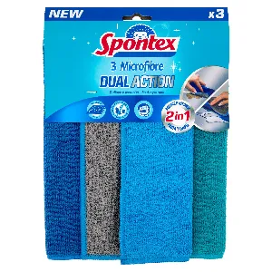 SPONTEX MICROFIBRA DUAL ACTION 2IN1 X3