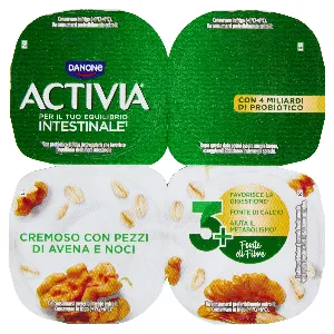 DANONE ACTIVIA FIBRE YOGURT AVENA&NOCI GR.125X4