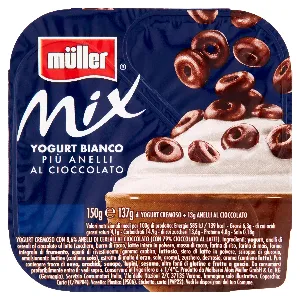 MULLER MIX YOGURT BIANCO E ANELLI CIOCCOLATO GR150
