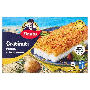 FINDUS FILETTI MERLUZZO GRAT. PAT/ROSM. GR.380