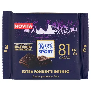 RITTER SPORT CACAO 81% E/FONDENTE INTENSO GR.75